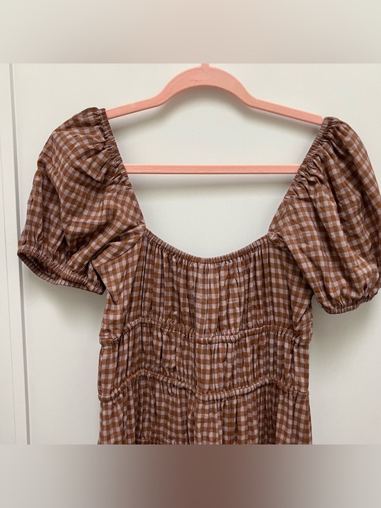 Reformation Rhett Midi Dress in Audrie Check - Size 4 - Picture 8 of 13